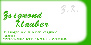 zsigmond klauber business card